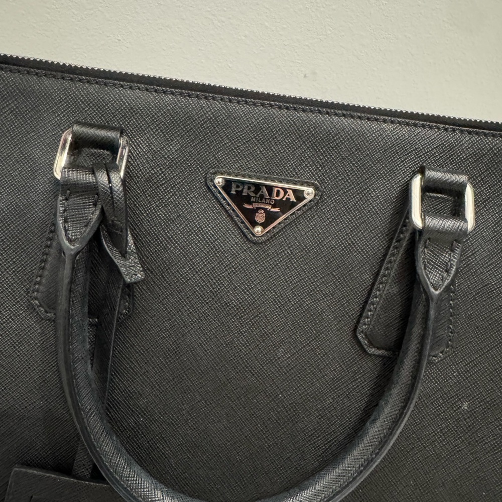 Prada Black Leather Tote Bag - Picture 2 of 15